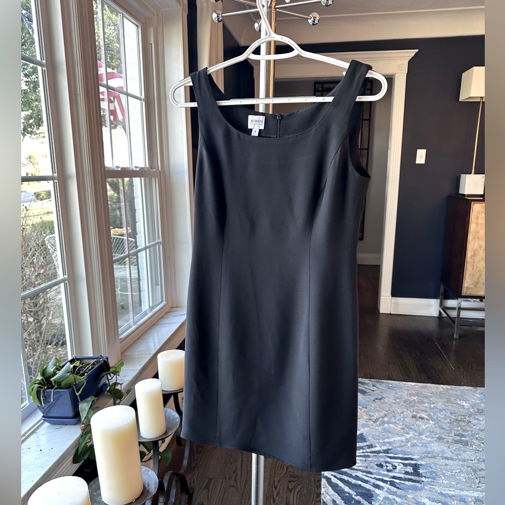 Armani Collezioni, Black Classic Tank Dress, Simple And Elegant